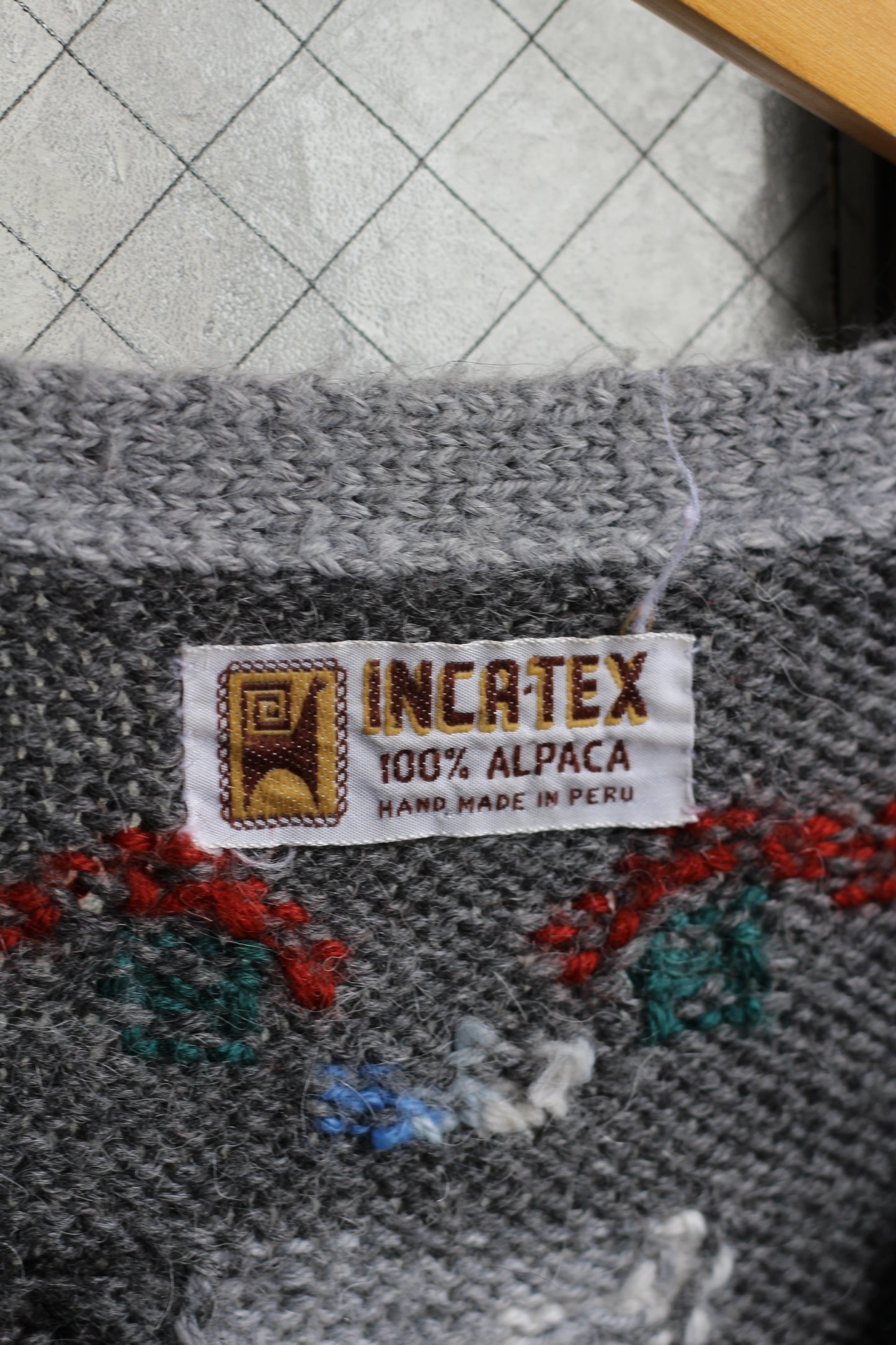 80-90’s Hand Made In Peru INCA-COX Vintage Alpaca 100% Knit Vest Cardigan set x2点