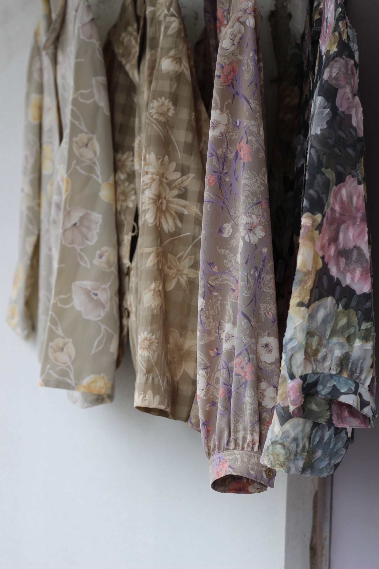 Vintage Sheer Floral Long Sleeve Blouse x10点