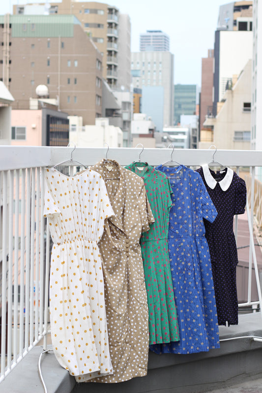 Vintage Dot Short Sleeve One-Piece x10点