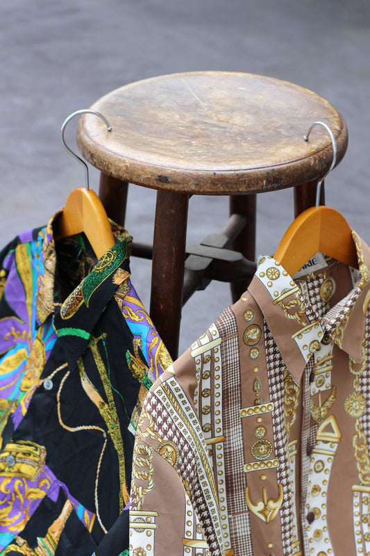 Men's Scarf pattern Long Sleeve Shirt x2点