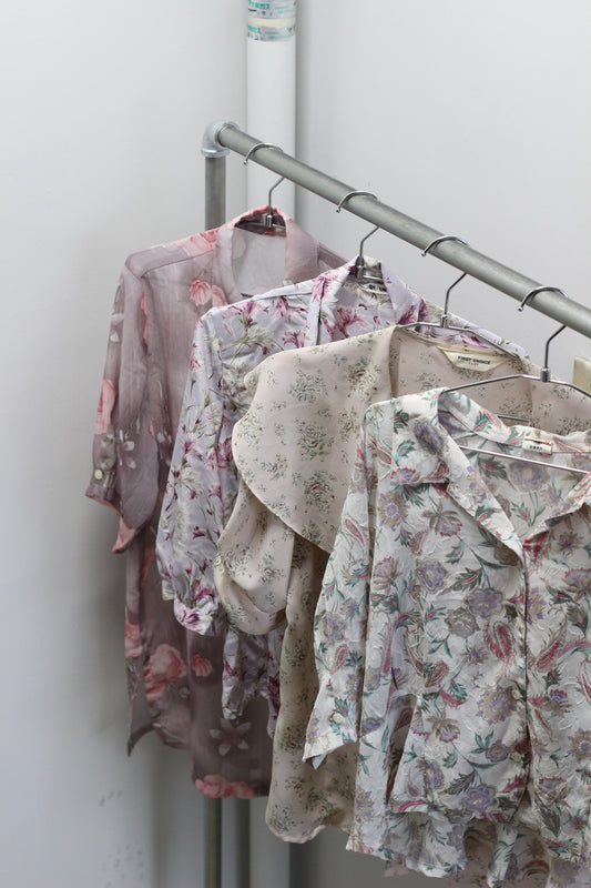 Vintage Floral Short Sleeve Blouse x10点