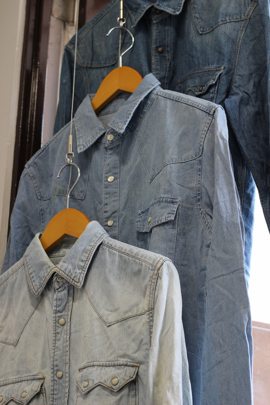 Men's Western Denim Shirt x3点