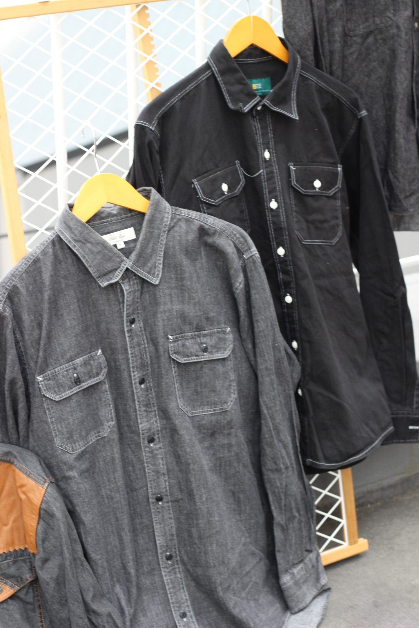 Men's Black Denim Shirt x4点