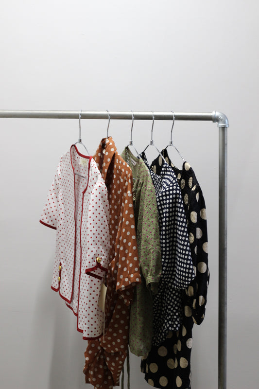 Vintage Dot Short Sleeve Blouse x10点