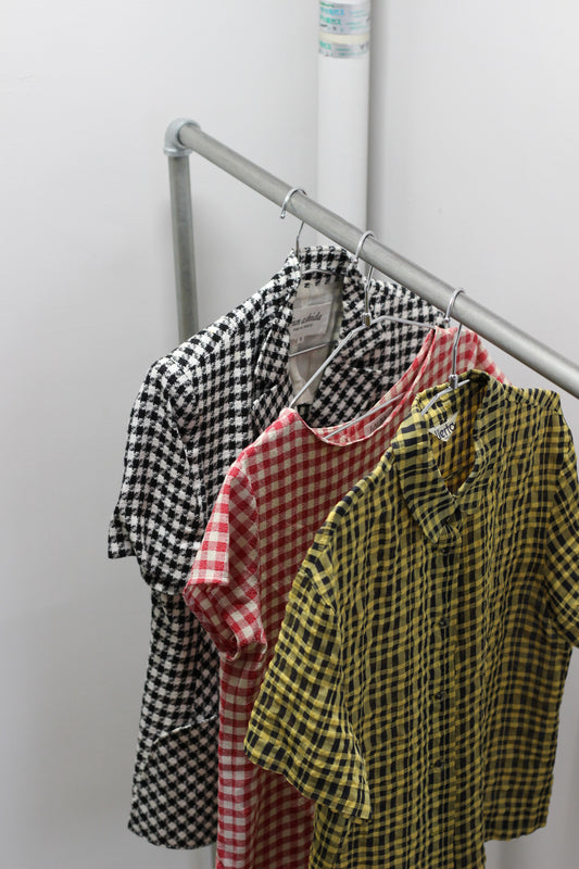 Vintage Check Short Sleeve Blouse x7点