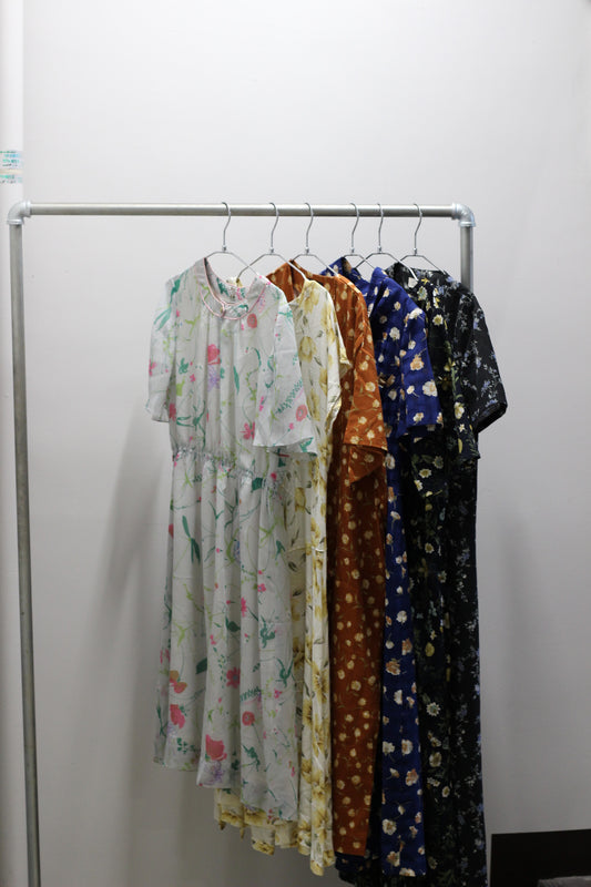 Vintage Floral Short Sleeve One-Piece x6点