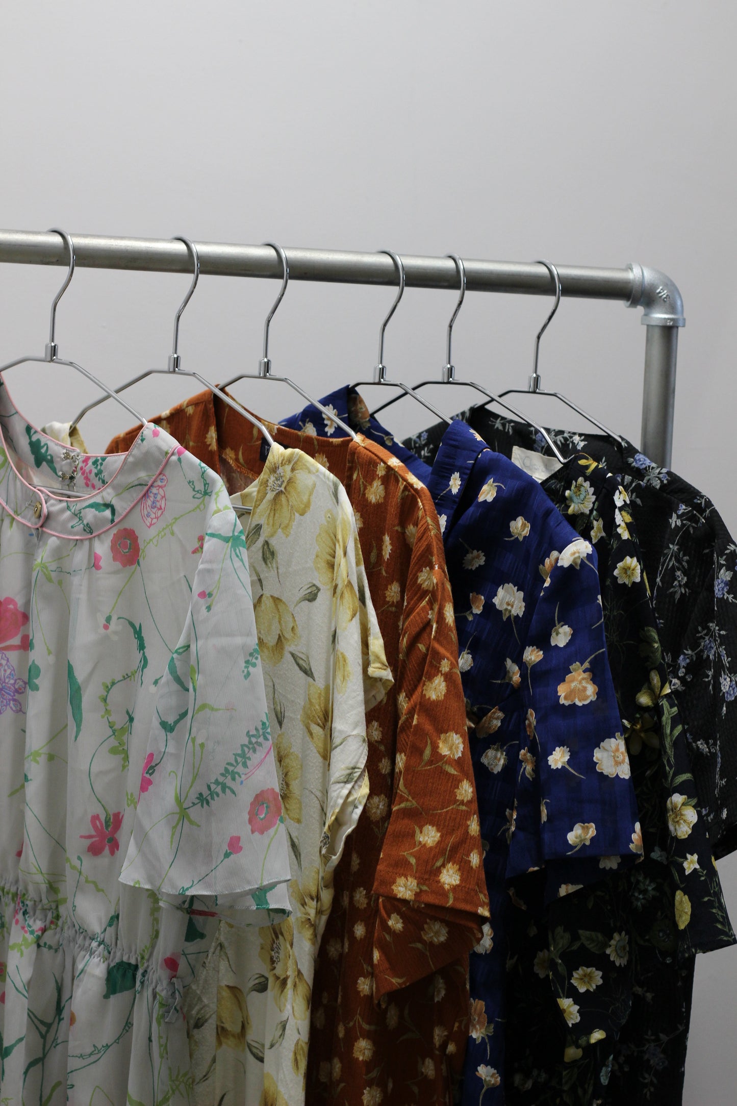Vintage Floral Short Sleeve One-Piece x6点
