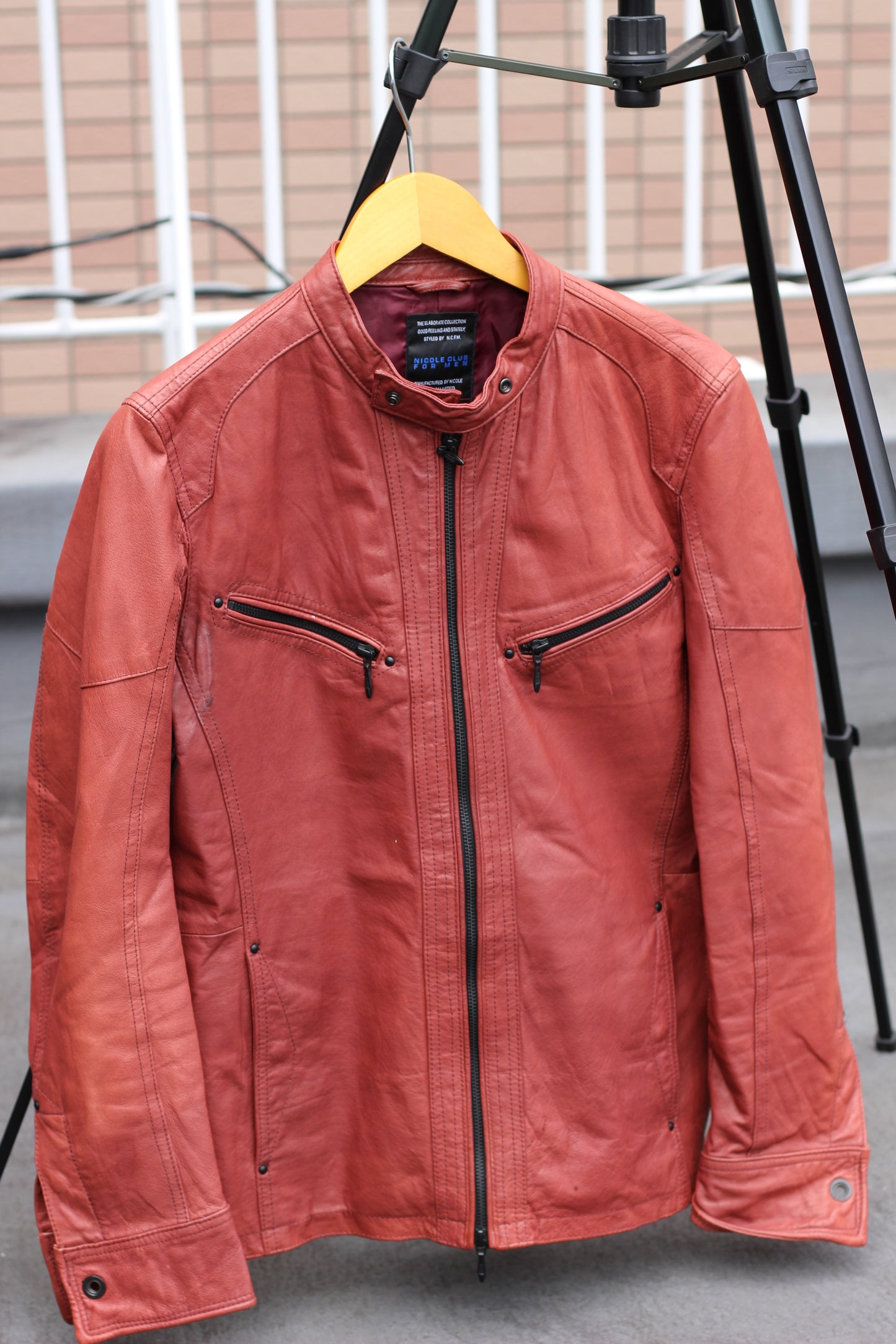 Men's Cafe Racer Leather Jacket x3点