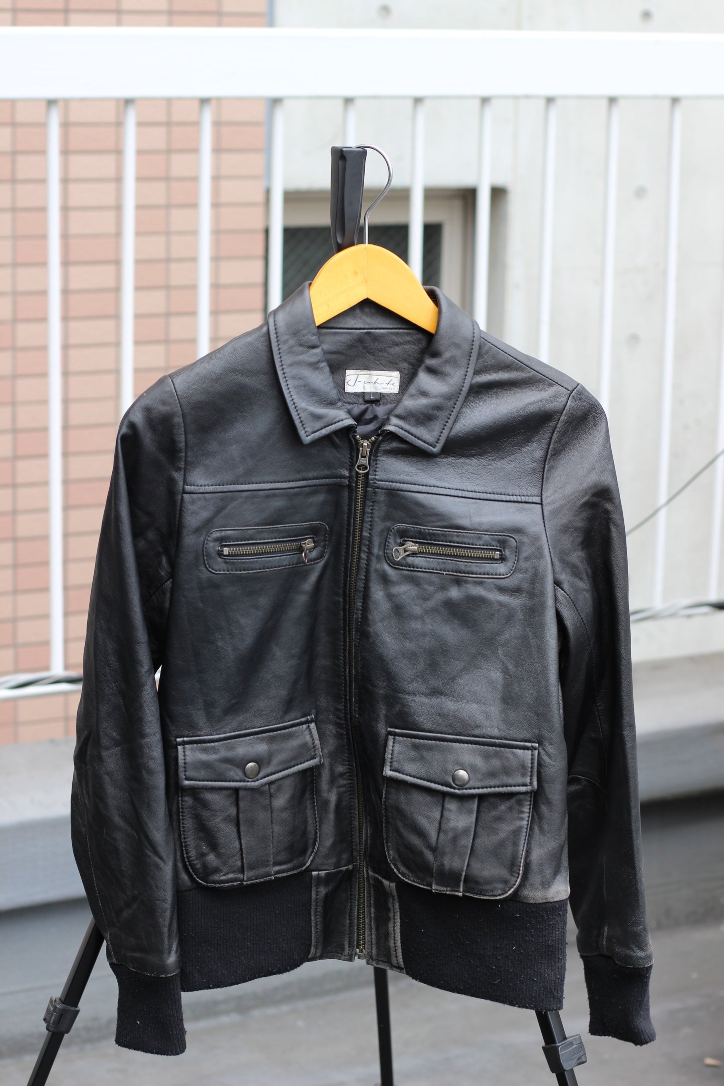 Men's Cafe Racer Leather Jacket x3点
