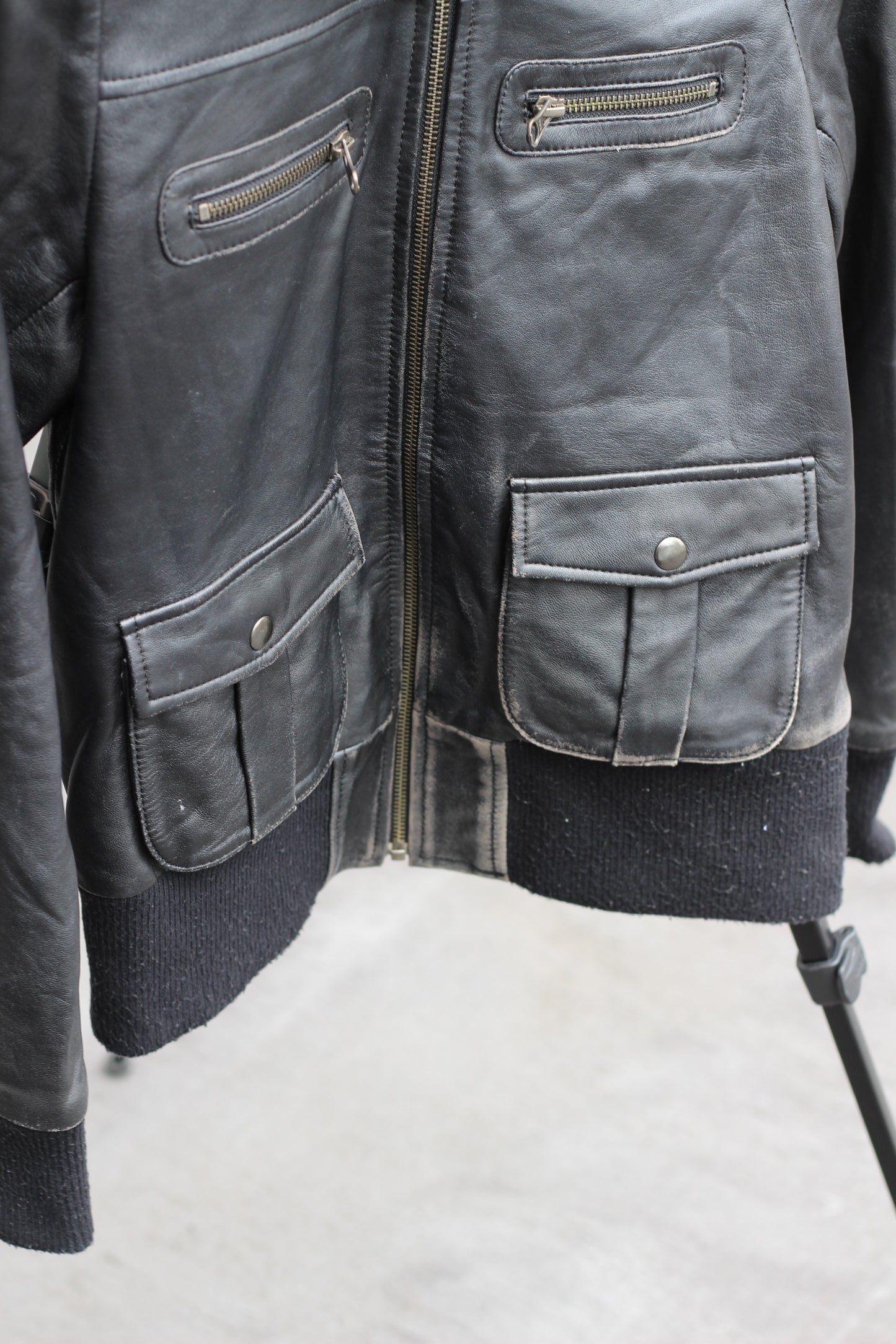 Men's Cafe Racer Leather Jacket x3点