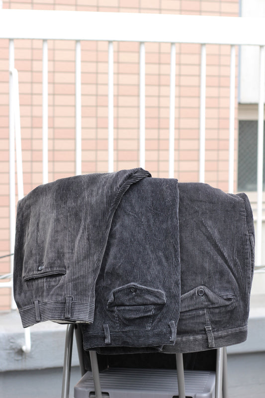 Men's Black Wide Corduroy Bottoms x5点