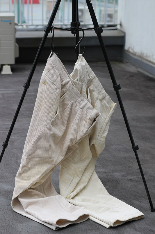 Men's White Wide Corduroy Bottoms x2点