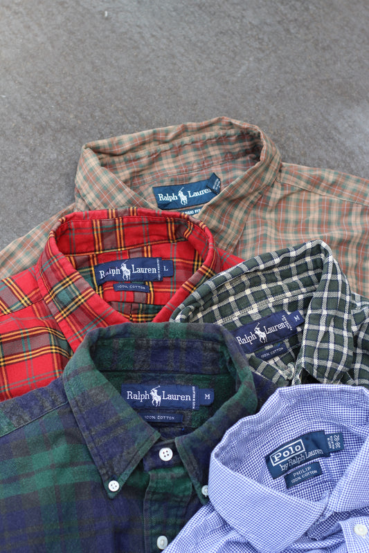 90-00's Ralph Lauren Check Long Sleeve Shirt x5点