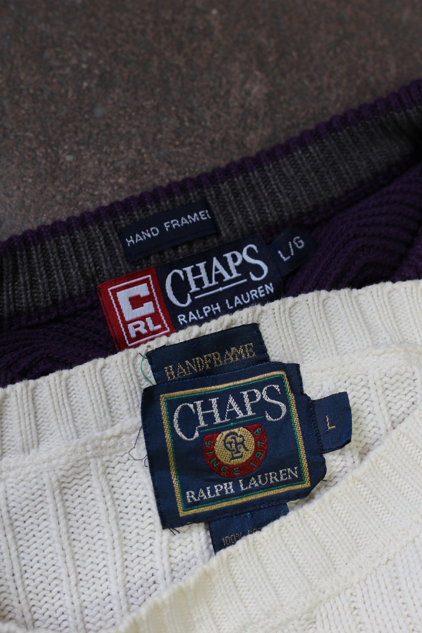 80-90's CHAPS Ralph Lauren Cotton 100% Knit Sweater x2点