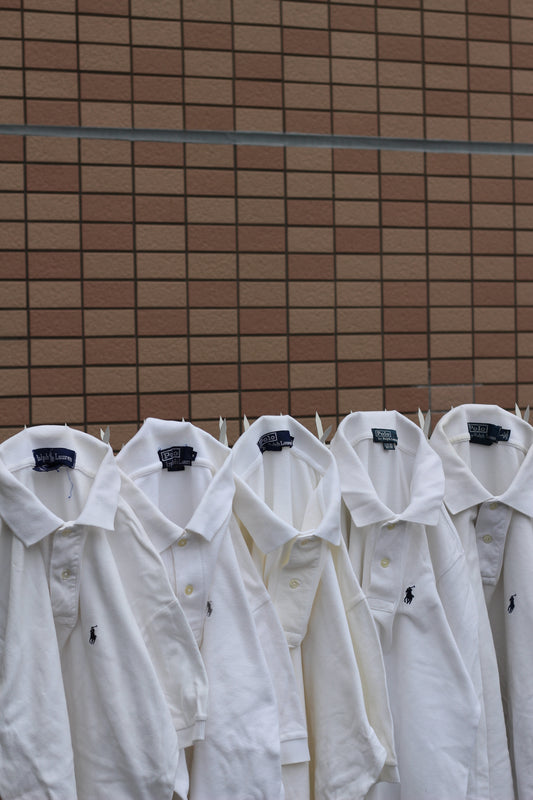 90-00's Polo Ralph Lauren White Short Sleeve Polo Shirt x9点