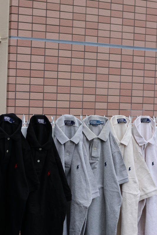 90-00's Polo Ralph Lauren Grey & Black Short Sleeve Polo Shirt x10点