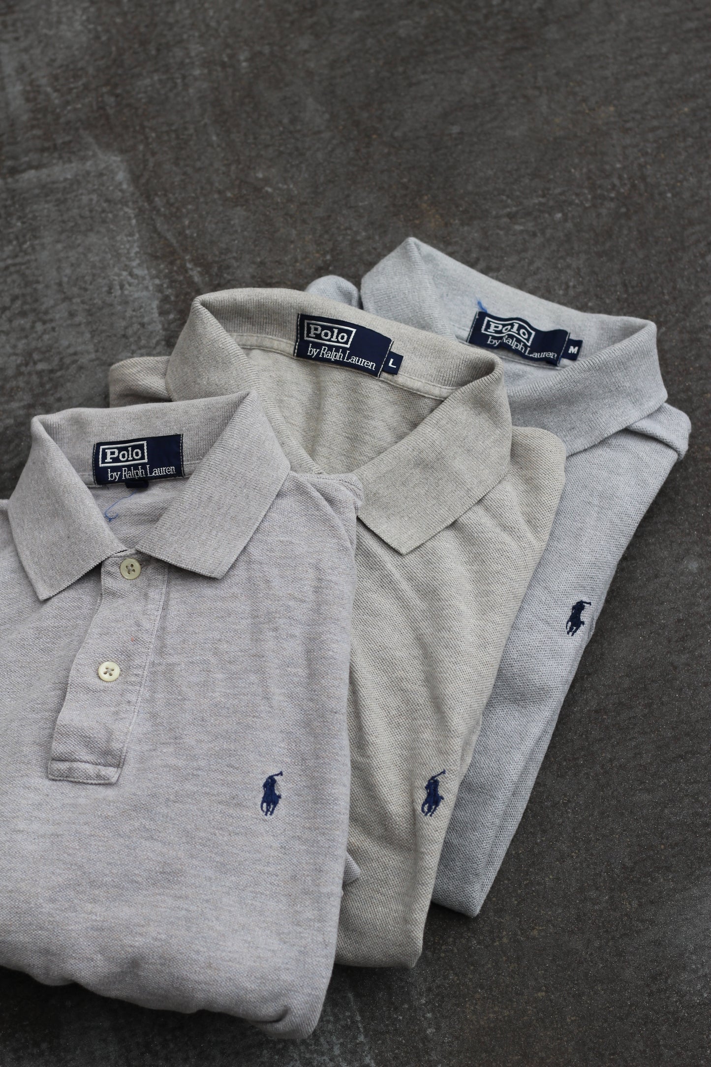 90-00's Polo Ralph Lauren Grey & Black Short Sleeve Polo Shirt x10点