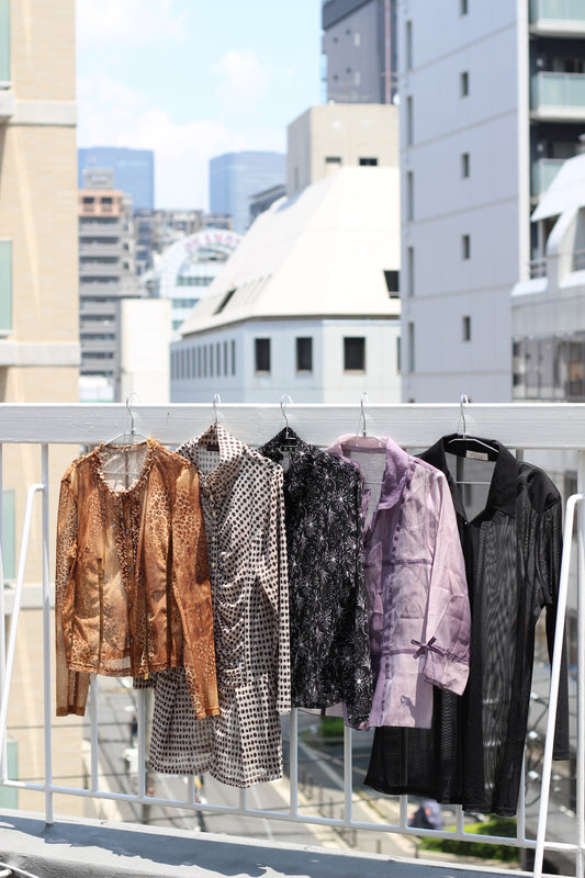 Vintage Design Sheer Blouse x5点