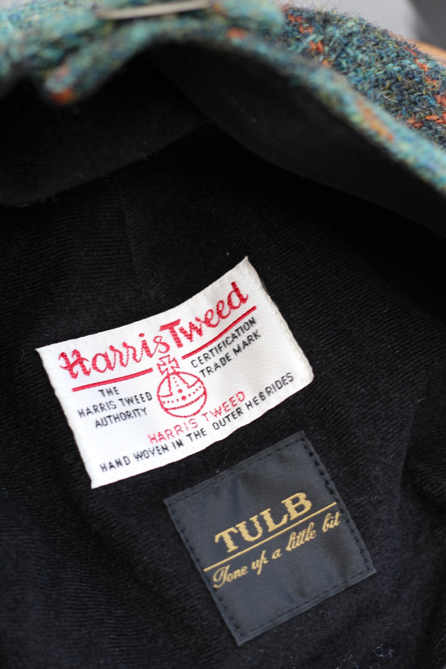 Harris Tweed Herringbone & Check Shoulder Bag & Hunting Cap set x2点