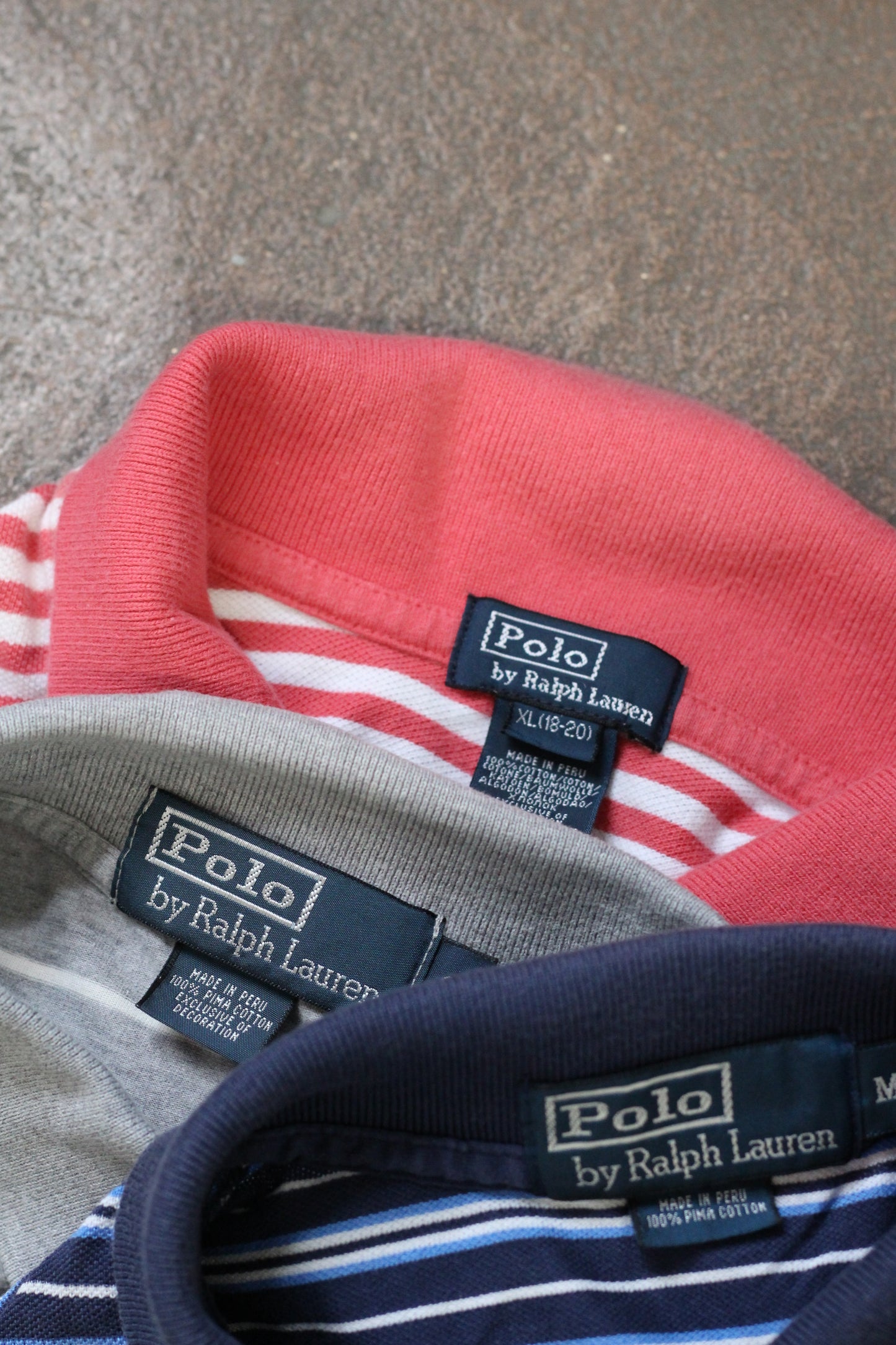 90-00's Made In Peru Polo Ralph Lauren Stripe Short Sleeve Polo Shirt x3点