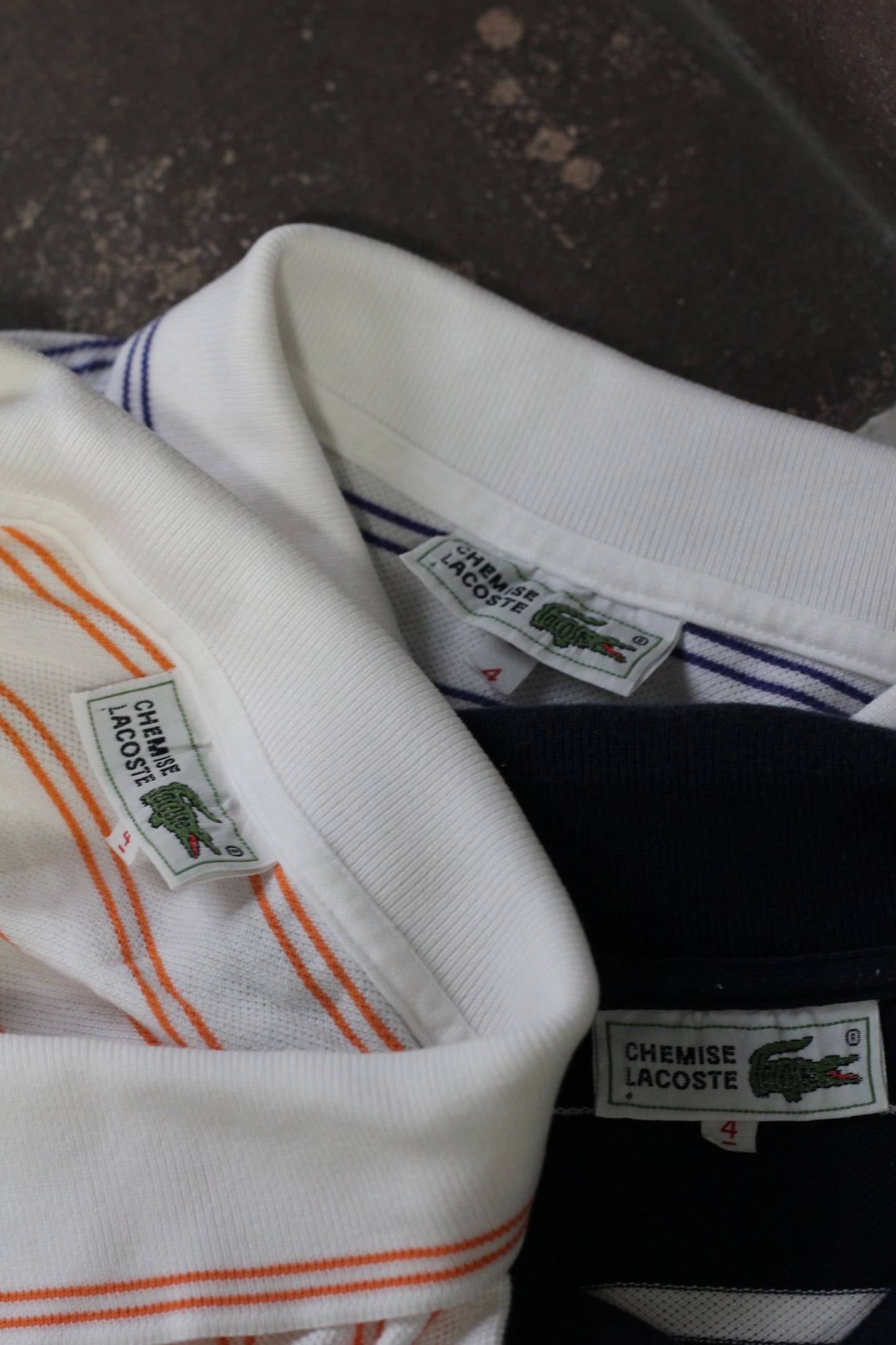 70-80's CHEMISE LACOSTE Stripe Short Sleeve Polo Shirt x3点
