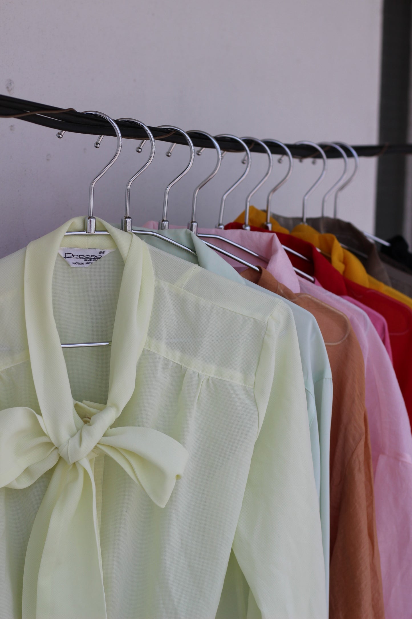 Vintage Sheer Colour Long Sleeve Blouse x10点