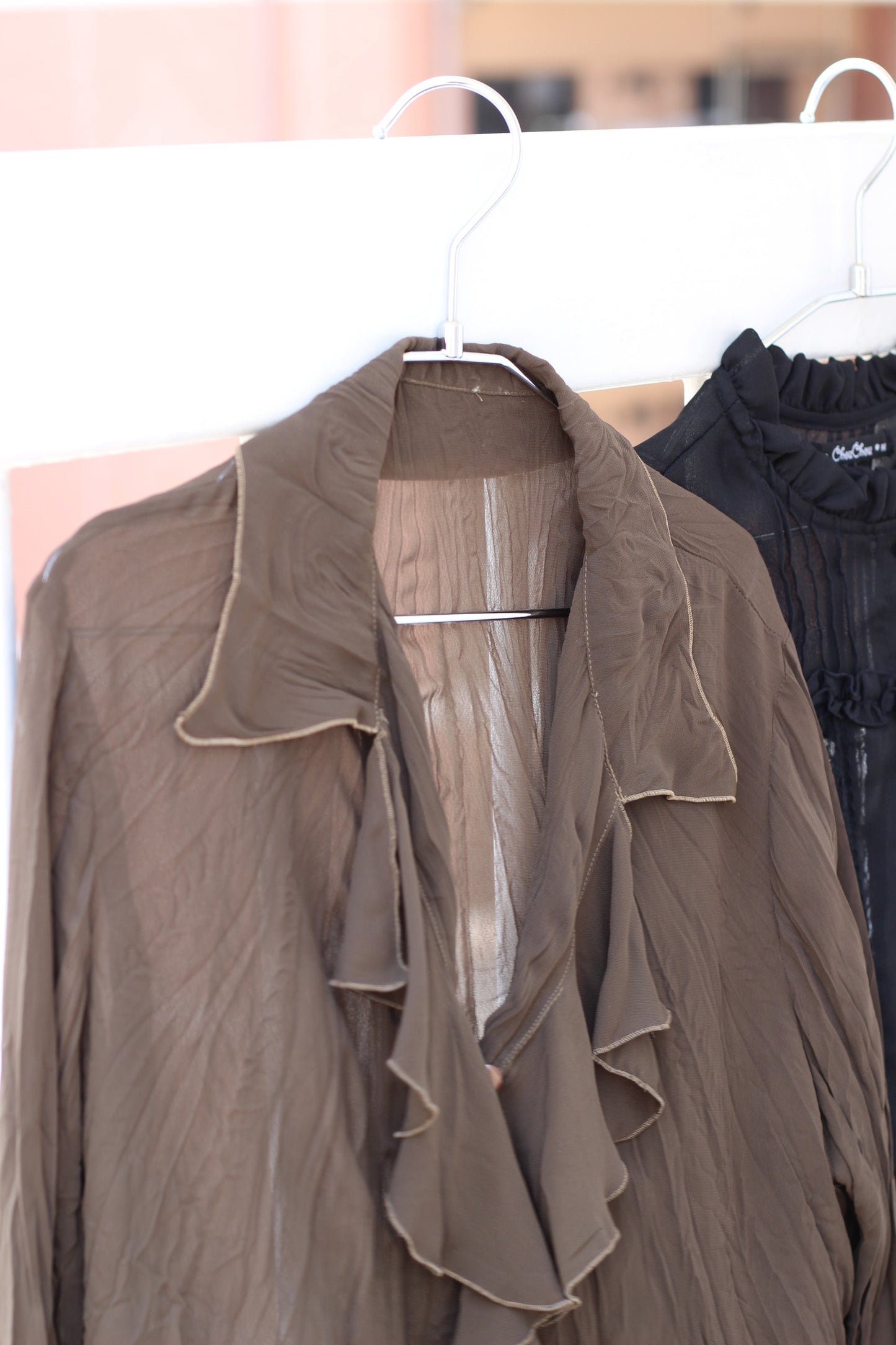 Vintage Sheer Colour Long Sleeve Blouse x10点