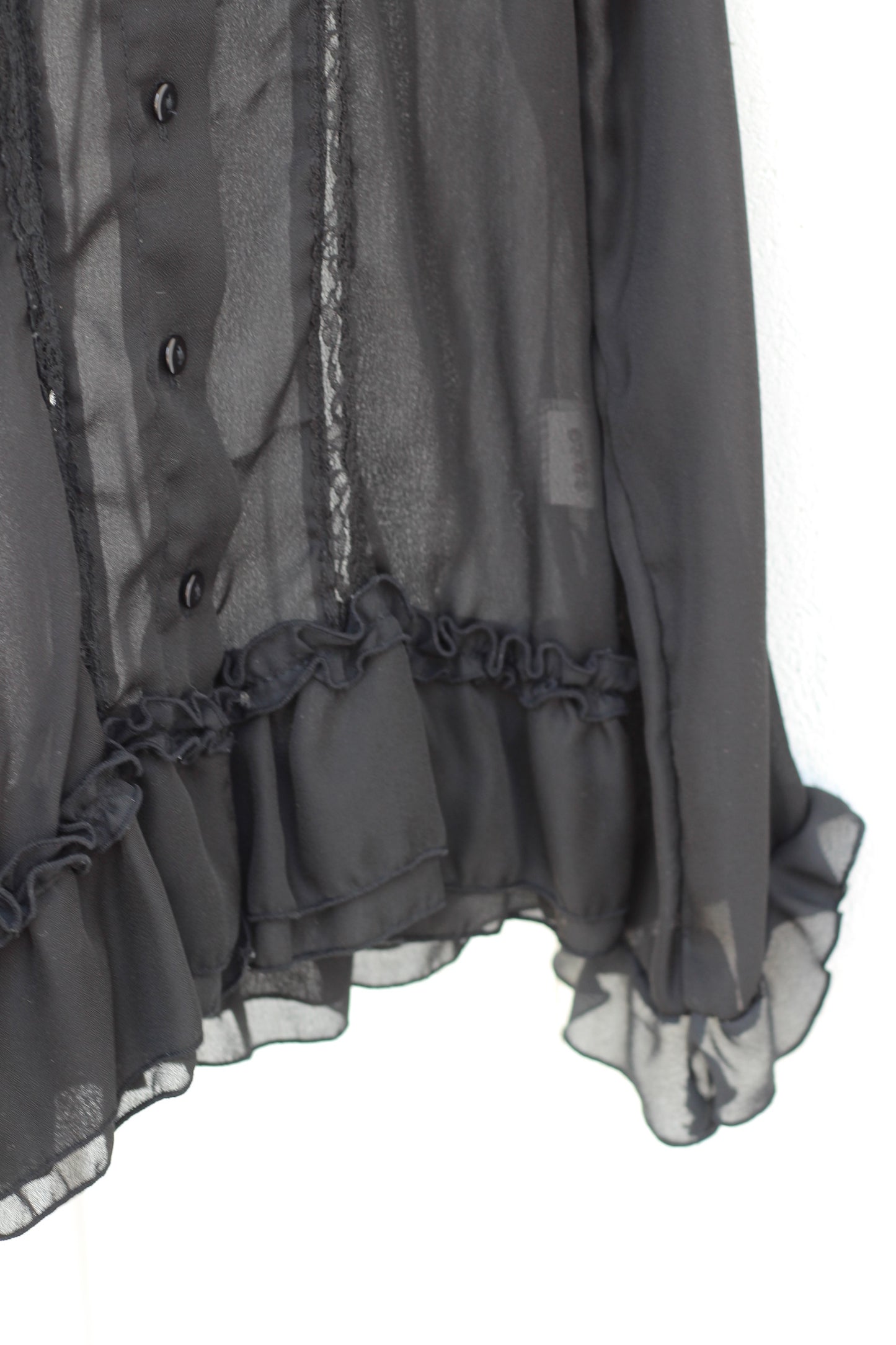 Vintage Sheer Colour Long Sleeve Blouse x10点