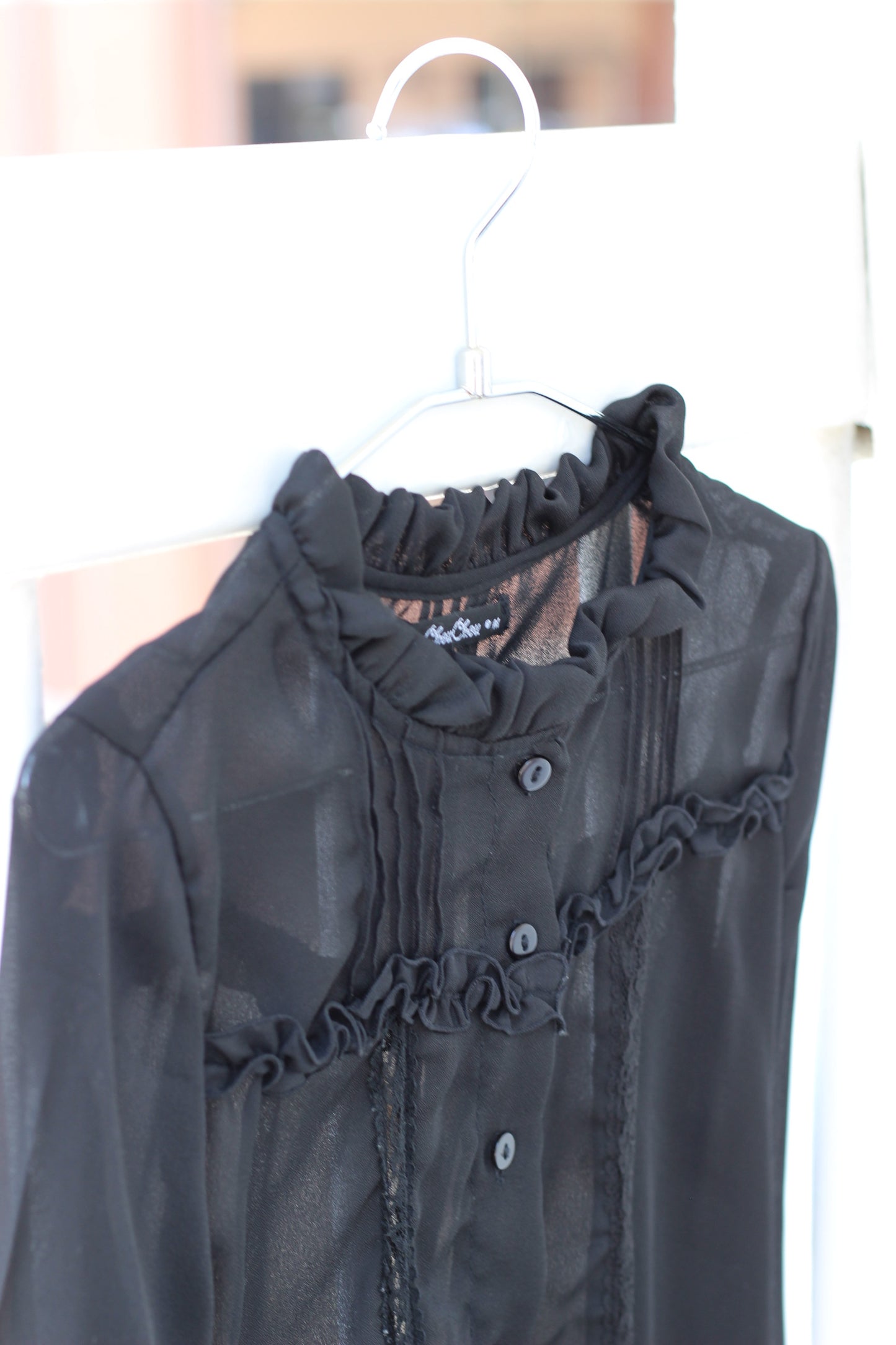 Vintage Sheer Colour Long Sleeve Blouse x10点