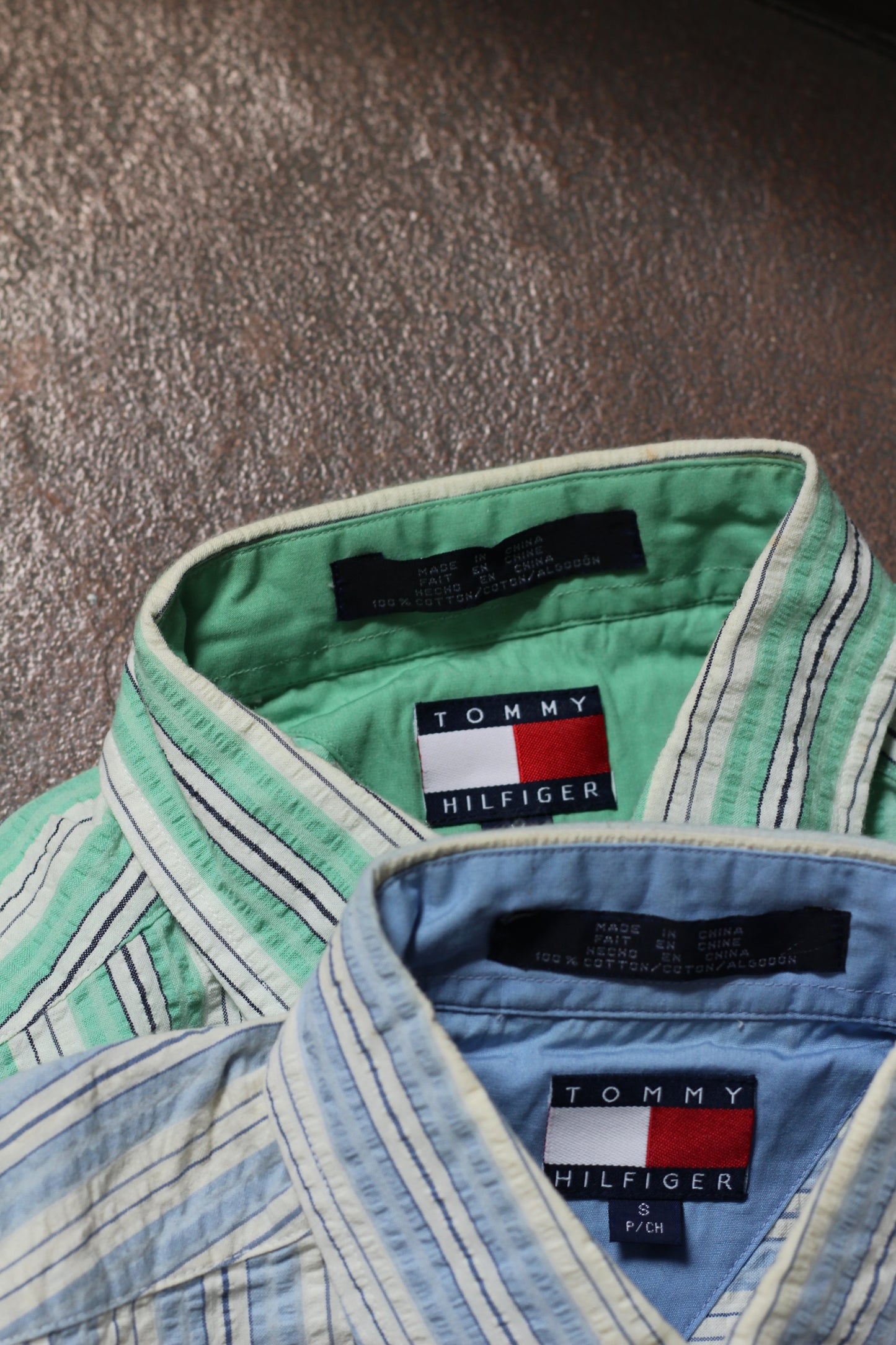 90's Tommy Hilfiger Seersucker Stripe Short Sleeve Shirt x2点