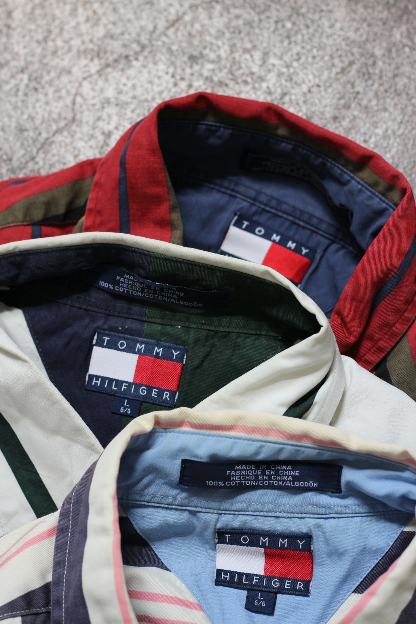 90's Tommy Hilfiger Stripe Short Sleeve Shirt x3点