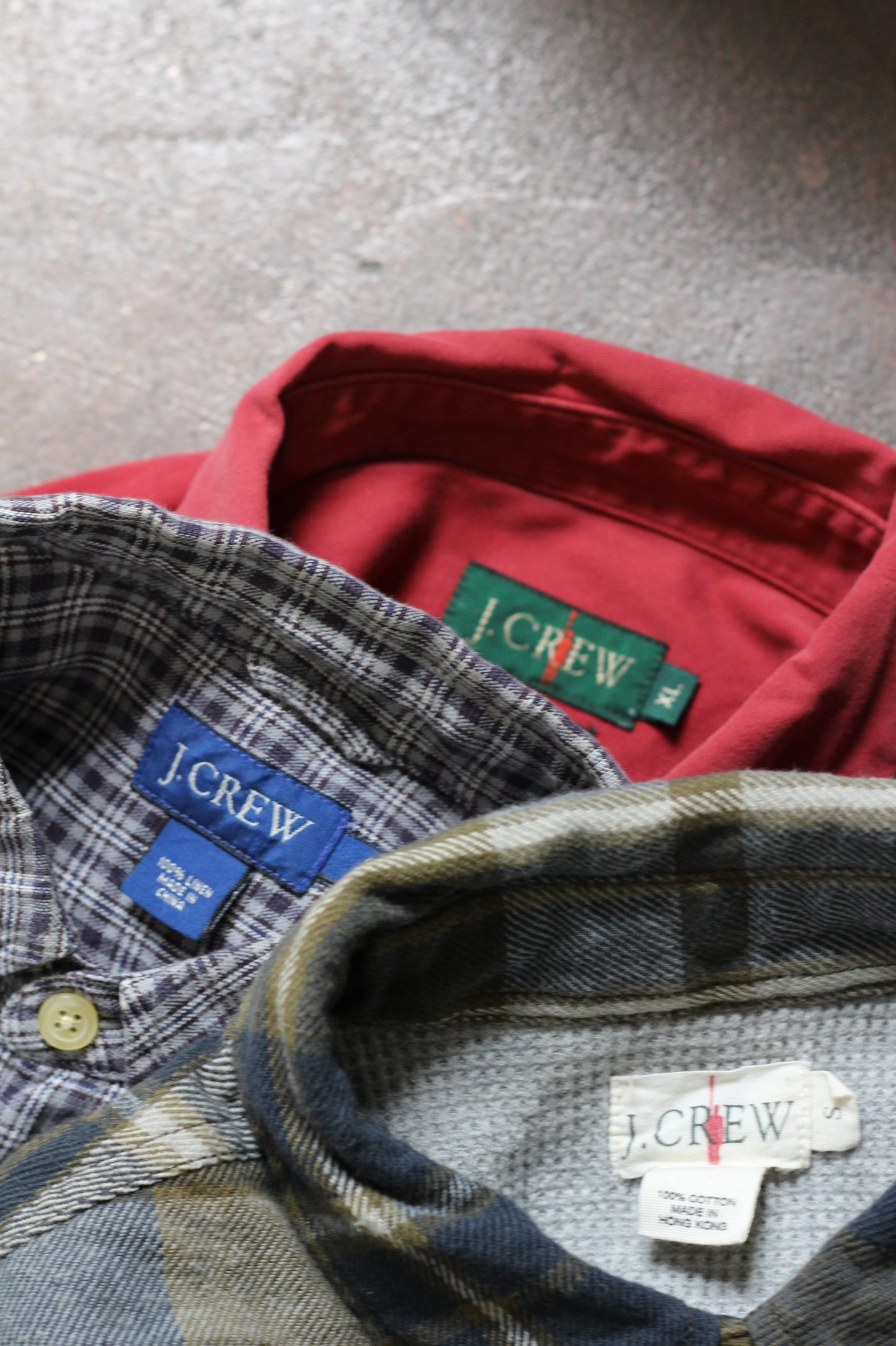 90's J.CREW Men's Long Sleeve Shirt x3点
