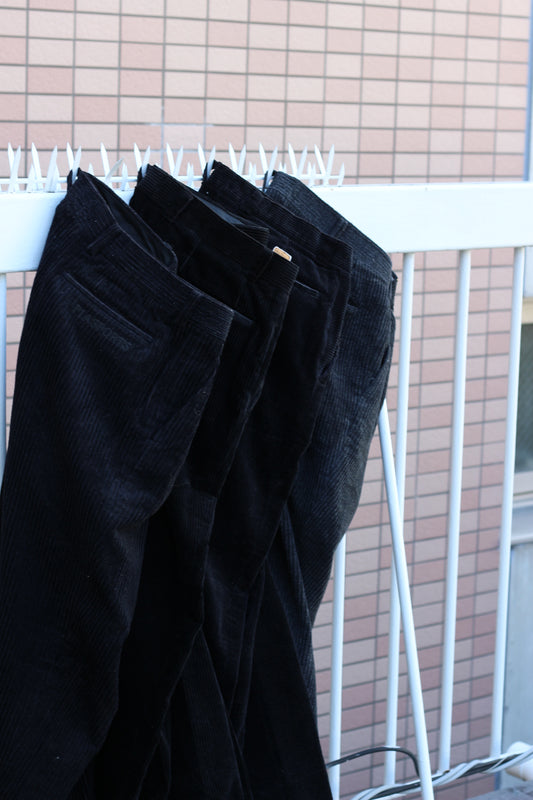 Men's Vintage Black Corduroy Pants set x4点