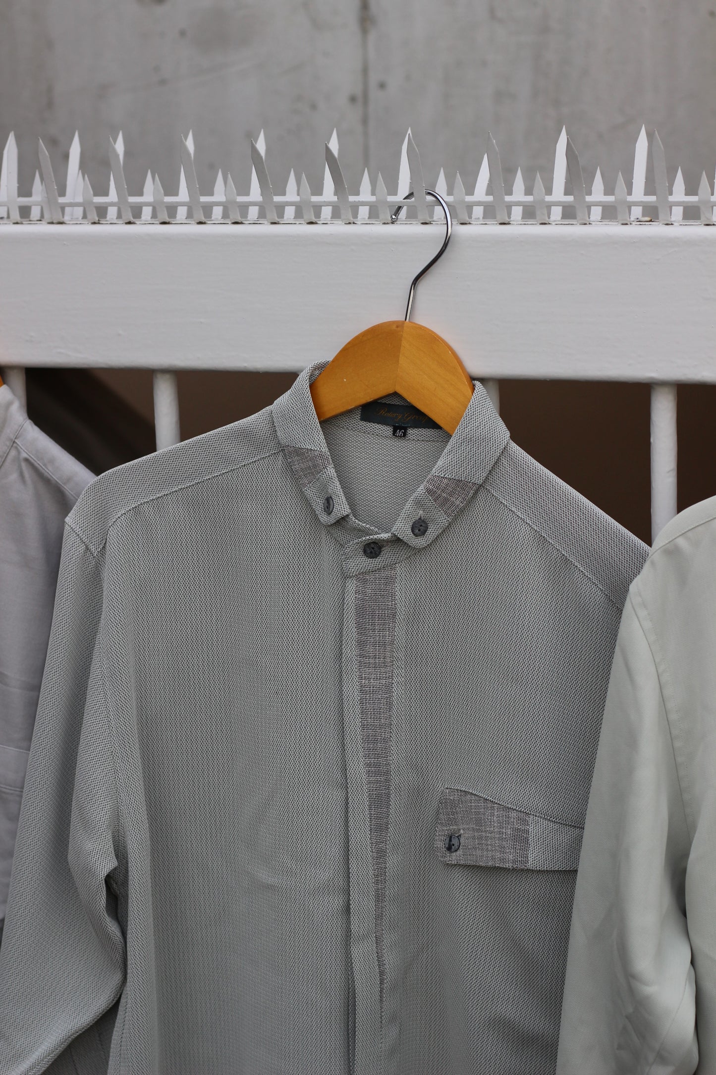 Men's Stand Collar Long Sleeve Shirt x11点