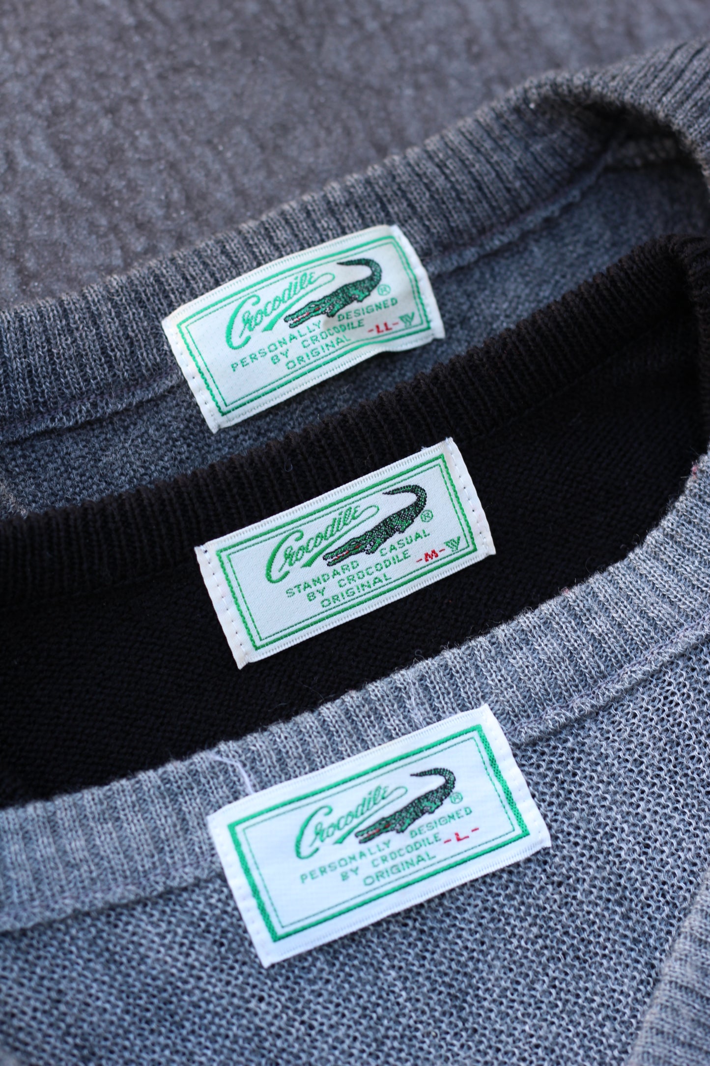 90's Crocodile One-Point V-Neck Knit Sweater set x2点