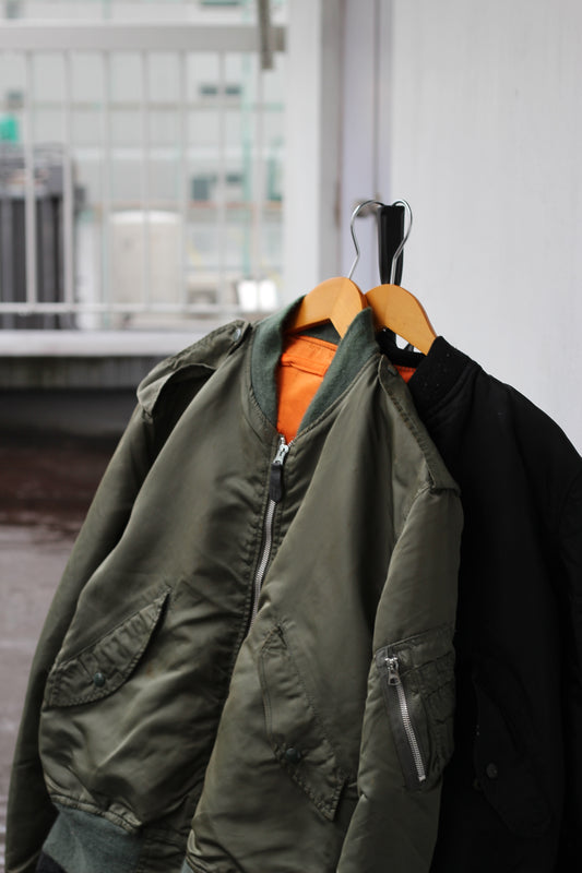 80's Made In USA Alpha Industries Vintage MA-1 & L-2B Flight Jackets set x2点