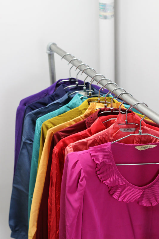 Vintage Vivid Color Long Sleeve Blouse x10点