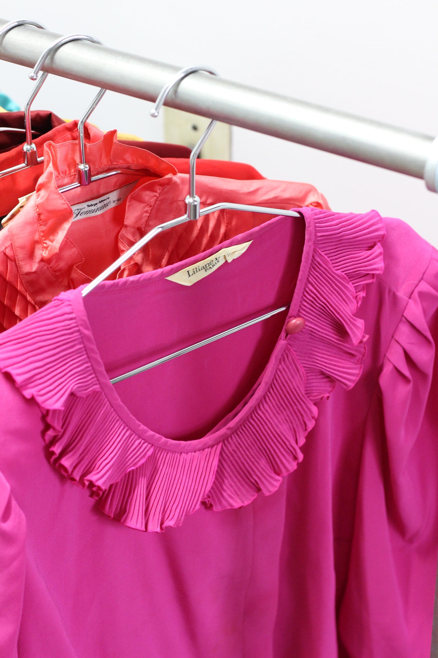 Vintage Vivid Color Long Sleeve Blouse x10点