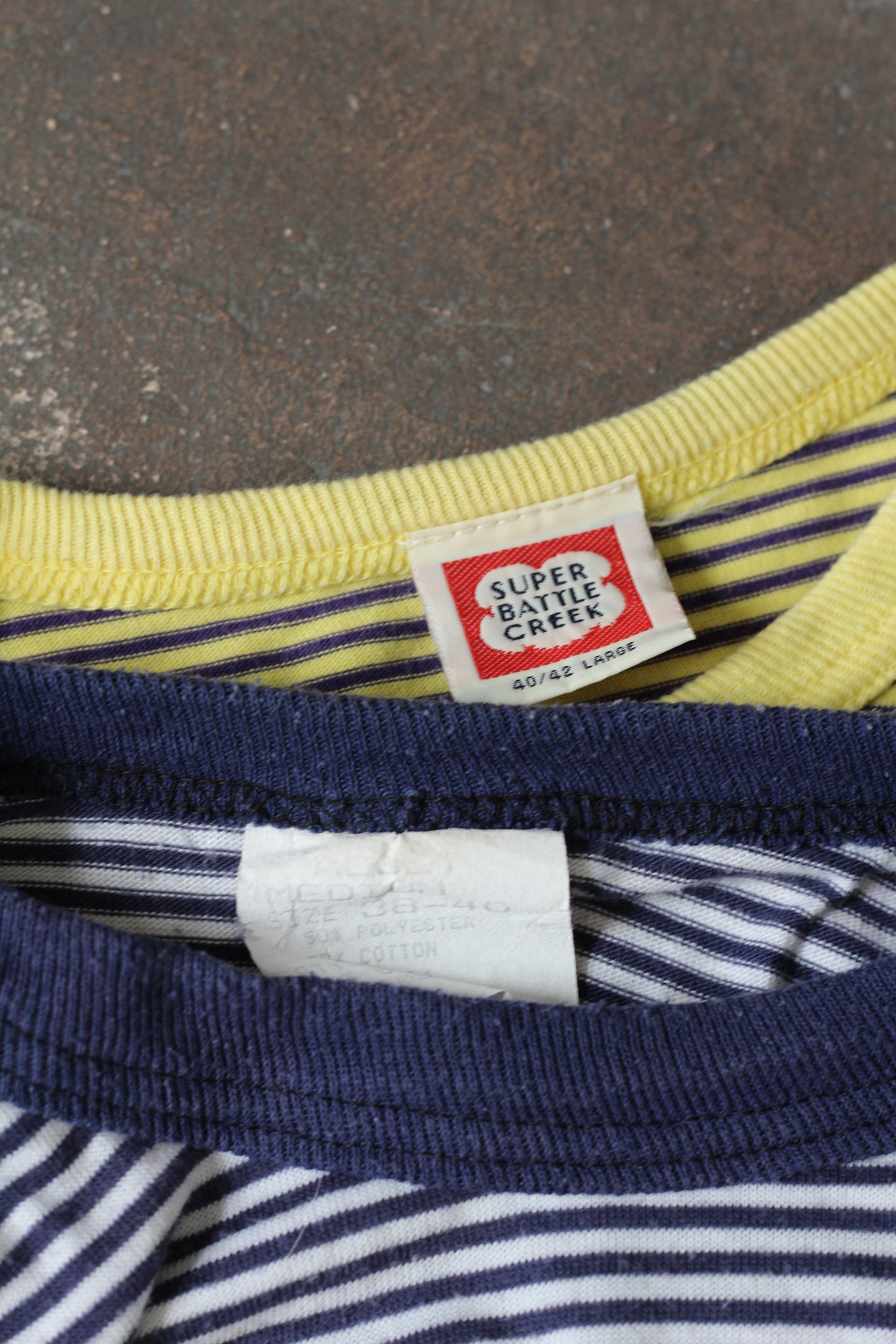 80-90's Men's Vintage Stripe Ringer T-Shirt x2点