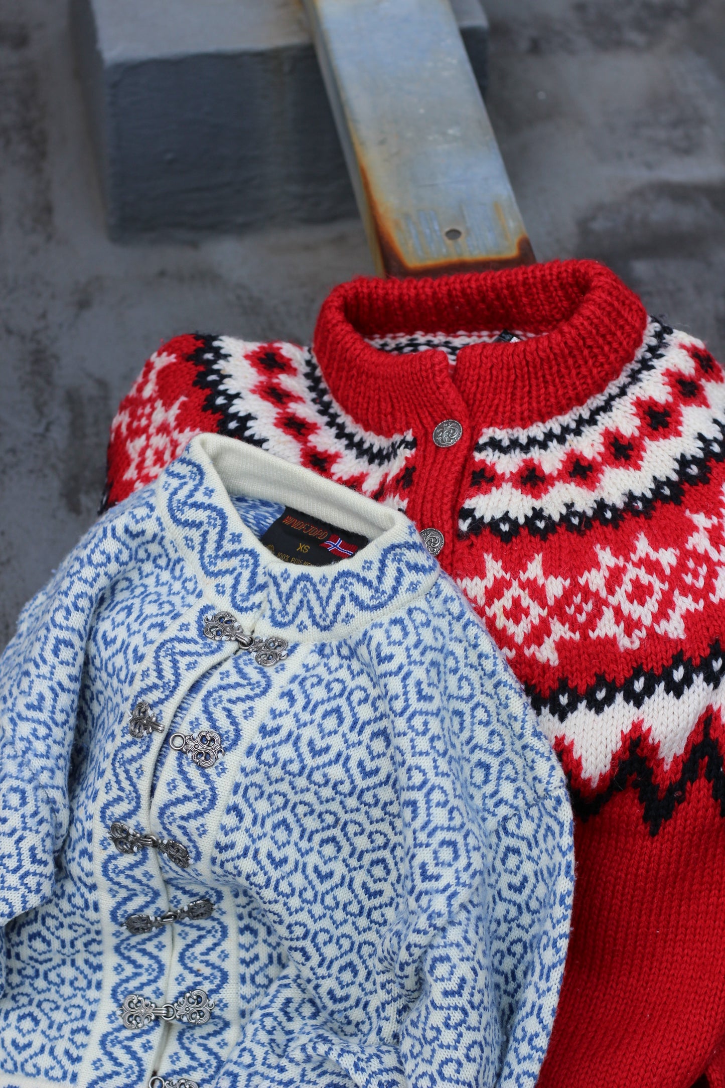 Vintage Nordic Pattern Cardigan x2点