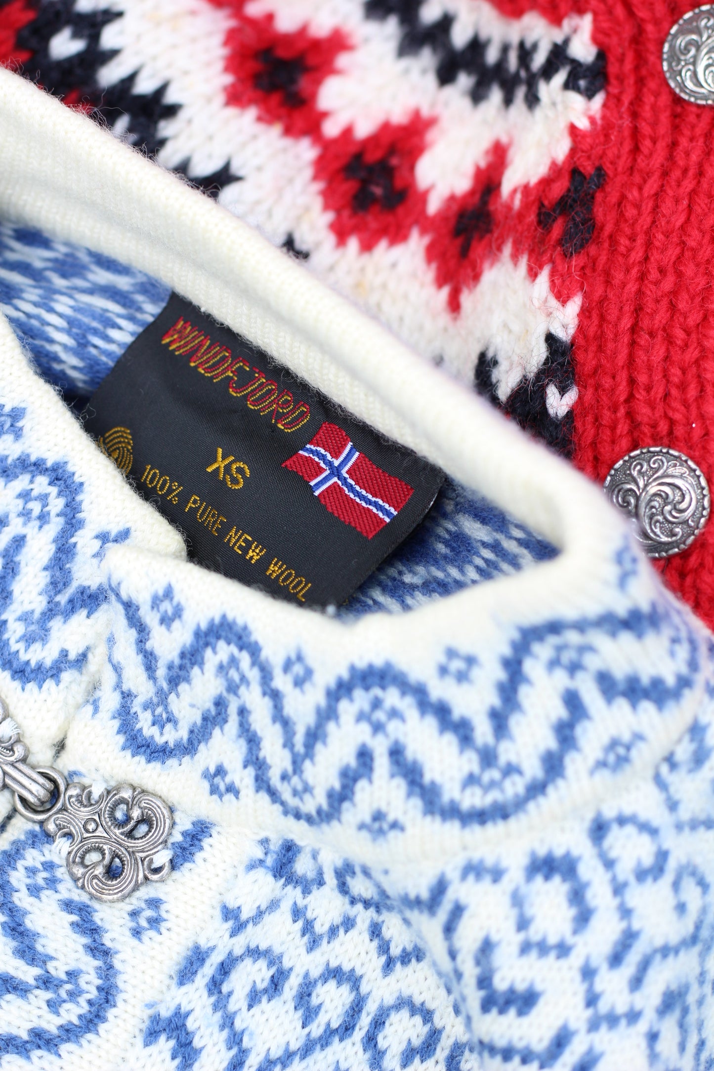 Vintage Nordic Pattern Cardigan x2点