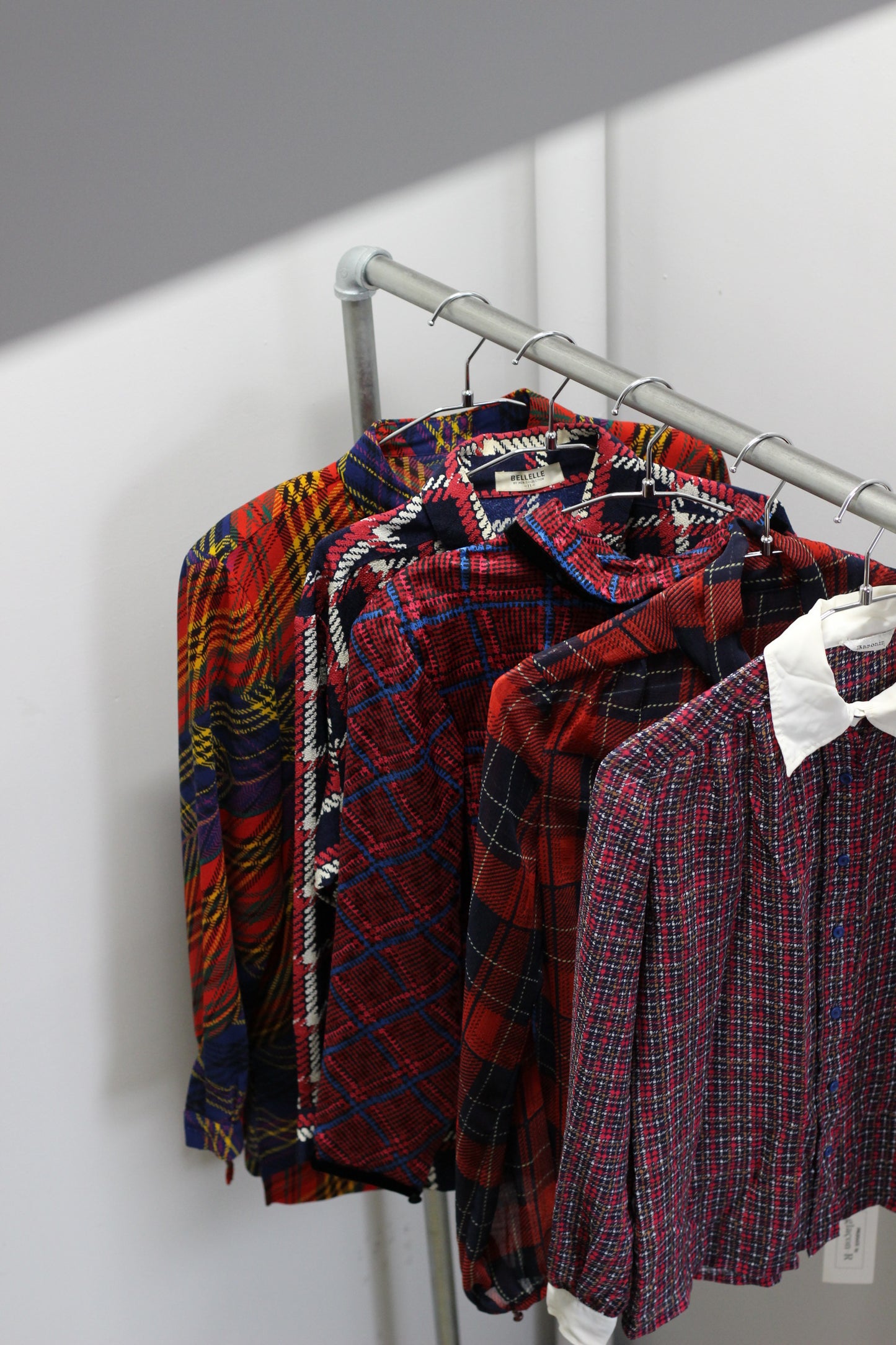 Vintage Design Check Long Sleeve Blouse x10点