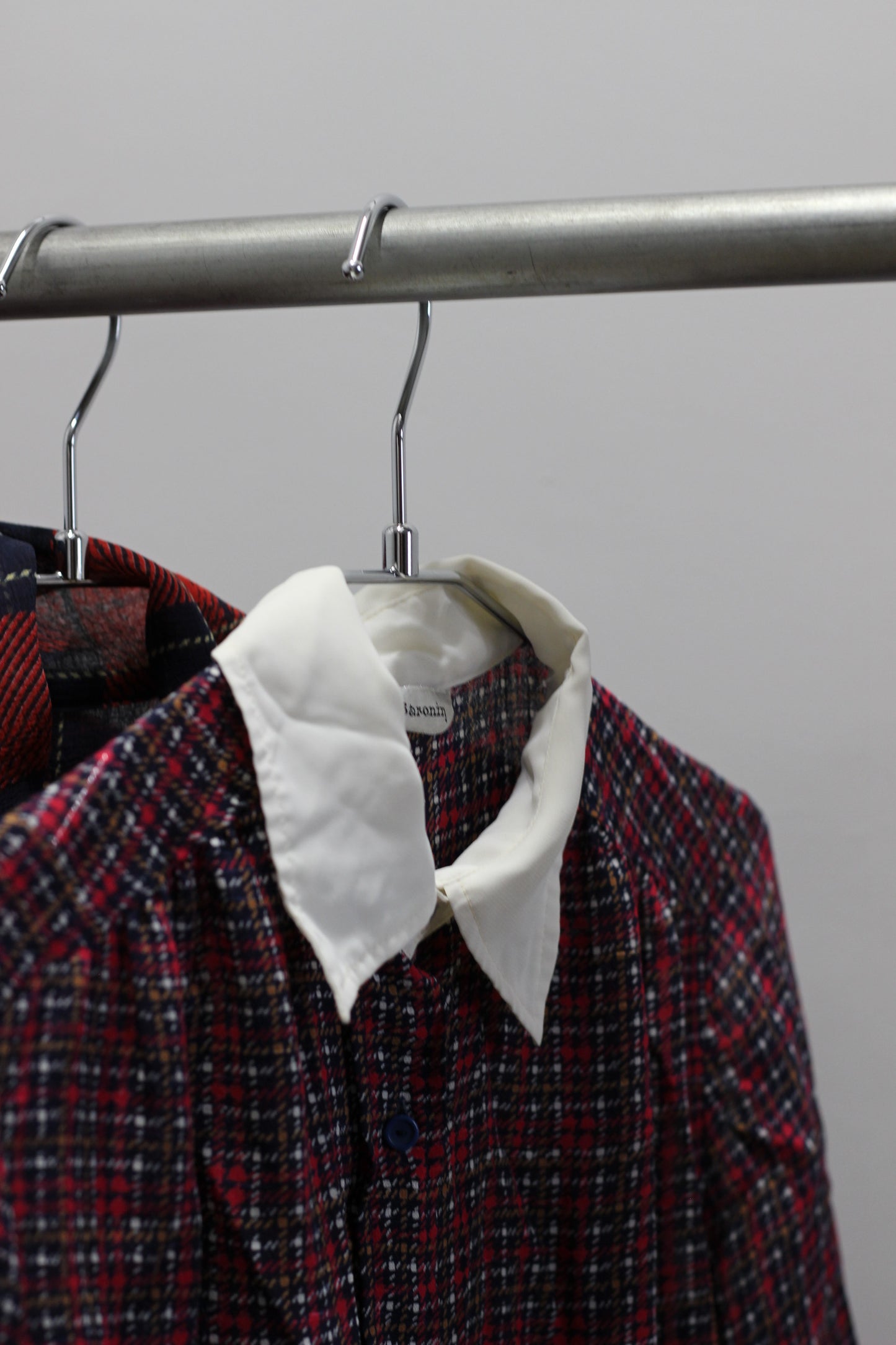 Vintage Design Check Long Sleeve Blouse x10点