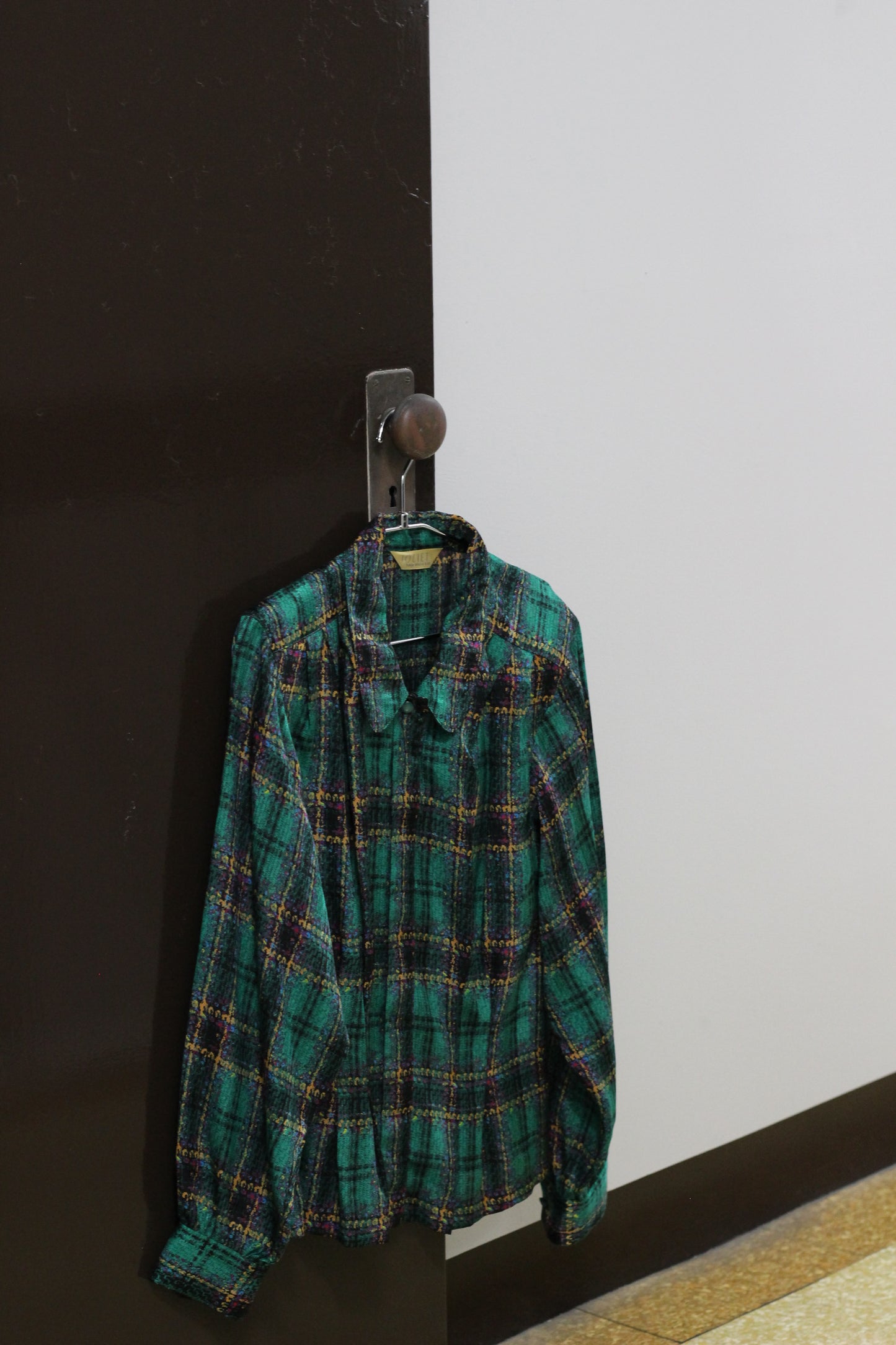 Vintage Design Check Long Sleeve Blouse x10点
