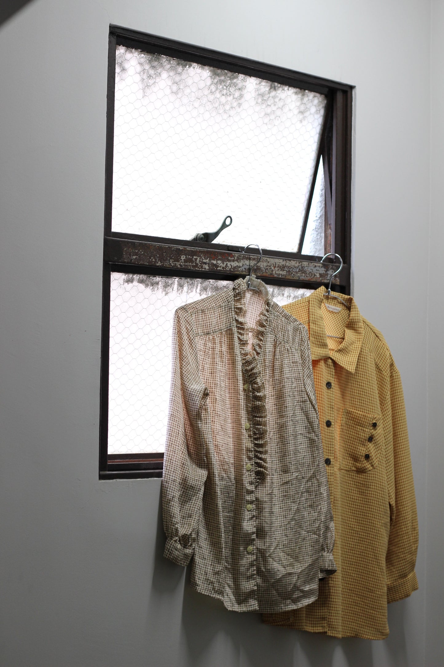 Vintage Design Check Long Sleeve Blouse x10点
