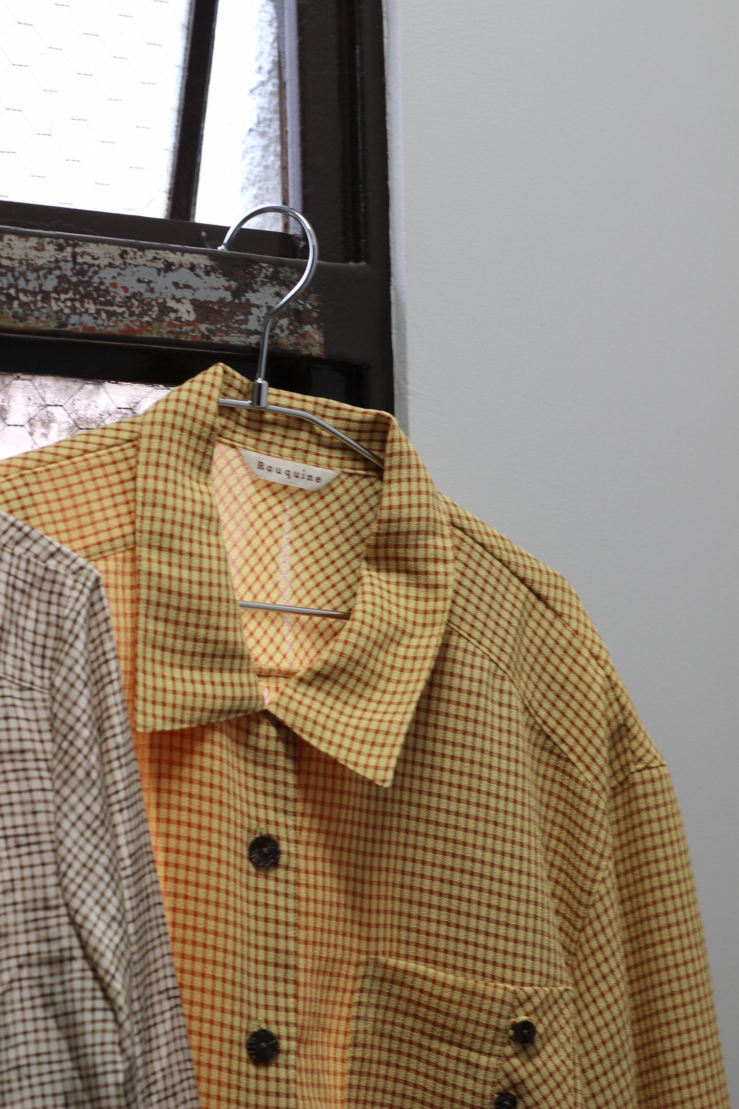 Vintage Design Check Long Sleeve Blouse x10点