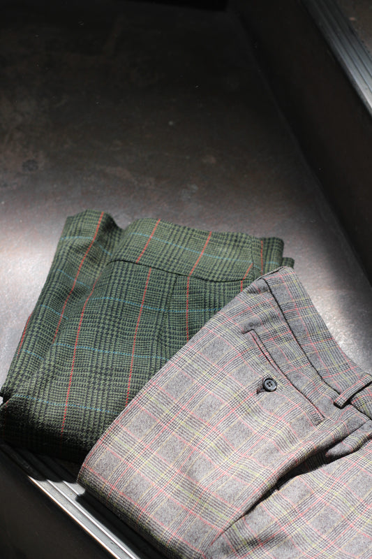 Vintage Glen Check Wool Slacks x2点