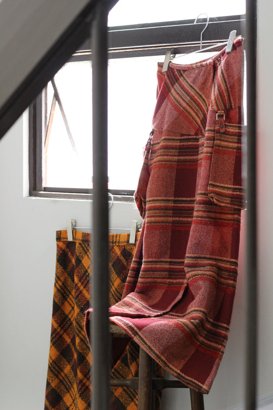 Vintage Check Wool Long Skirt x2点