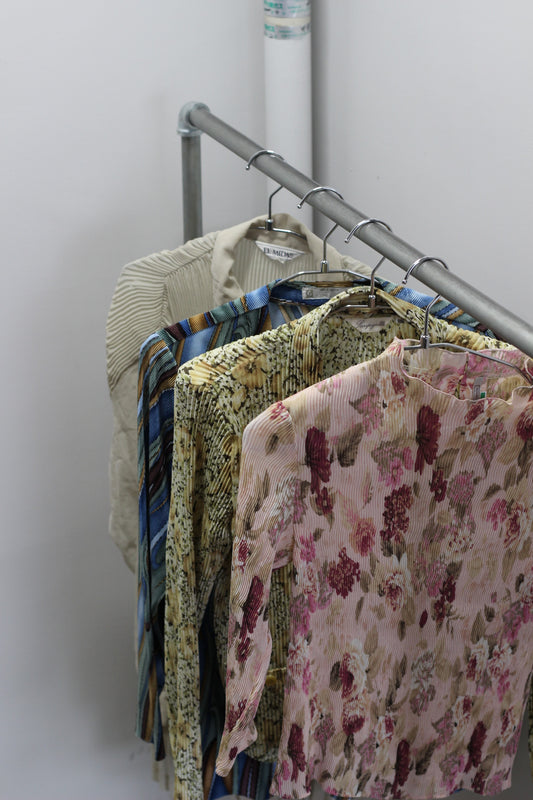 Vintage Design Pleats Tops x6点