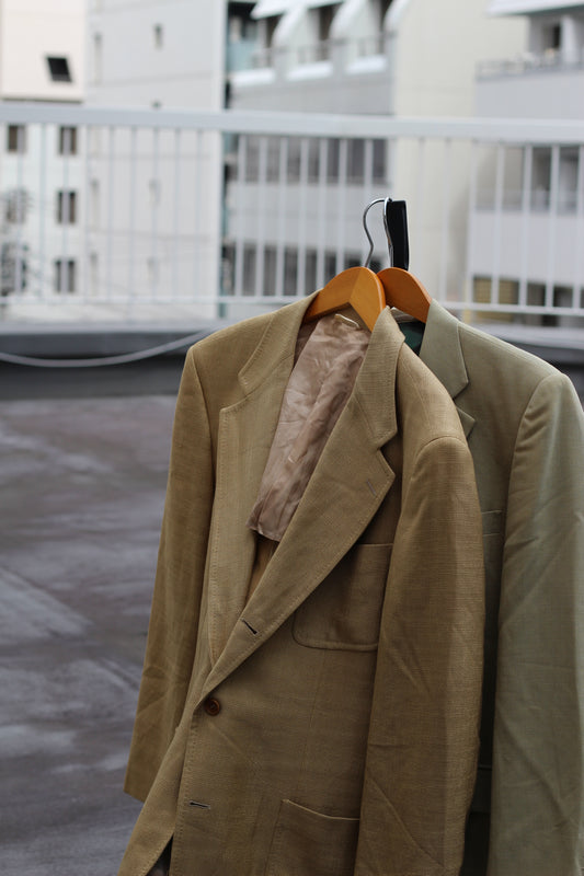 Salvador Ferragamo & dunhill Silk Mix Beige Tailored Jacket set x2点